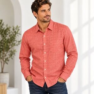 Marc Anthony Luxury Slim Fit Shirt XXL Coral Orange Long Sleeve Button Down NWT
